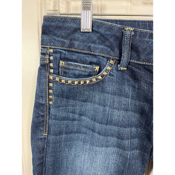 American Eagle Jeans Artist Womens Size 4 Studded Stretch Dark Wash Denim - Picture 2 of 5